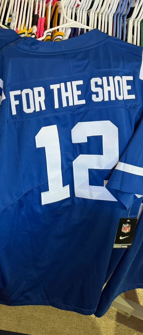 Colts For The Shoe #12 Football Jersey NWT Mens XL - Stitched